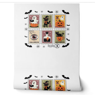 Vintages Halloween Cat Postage Briefmarke Collecti Tapete