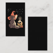 Vintages Halloween Cat Witchy Skull Visitenkarte (Vorne/Hinten)