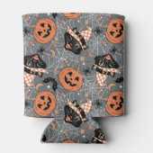 Vintages Halloween Cats und Pumpkins-Muster Dosenkühler (Rückseite)