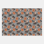 Vintages Halloween Cats und Pumpkins-Muster Geschenkpapier Set (Vorderseite 3)