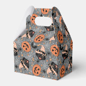 Vintages Halloween Cats und Pumpkins-Muster Geschenkschachtel (Rückseite)