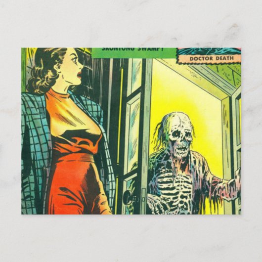 Vintages Halloween-Comic Postkarte (Vorderseite)