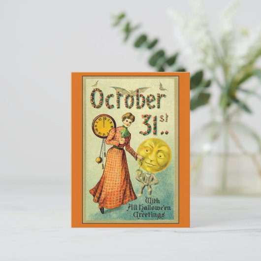 Vintages Halloween-Creepy Feiertagspostkarte (Stehend Vorderseite)