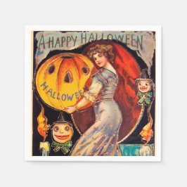 Vintages Halloween-Dame-Party Serviette