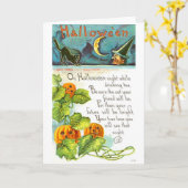 Vintages Halloween - das Lesen der Tea-Blätter, Karte (Gelbe Blume)