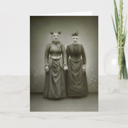 Vintages Halloween - der grauenhafte Twosome, Karte (Vorderseite)