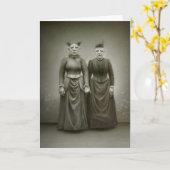 Vintages Halloween - der grauenhafte Twosome, Karte (Gelbe Blume)