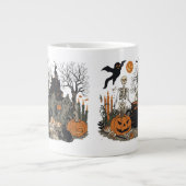 Vintages Halloween-Design - Geist, Kürbis Jumbo-Tasse (Vorderseite)