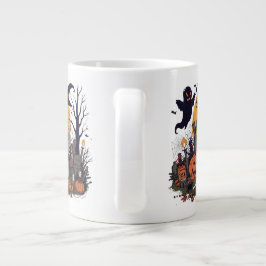 Vintages Halloween-Design - Geist, Kürbis Jumbo-Tasse
