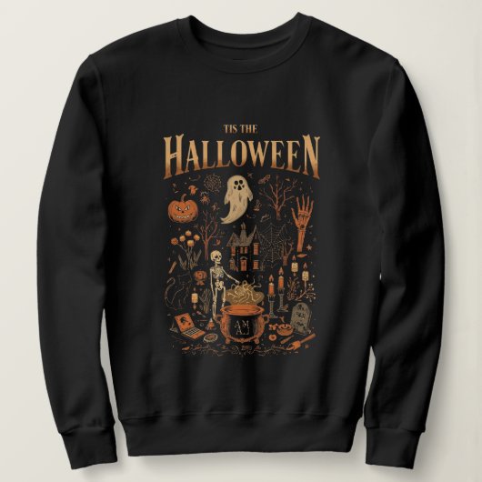 Vintages Halloween-Design - Geist, Kürbis Sweatshirt (Design vorne)