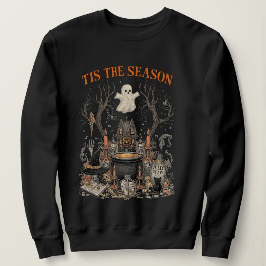 Vintages Halloween-Design - Geist, Kürbis Sweatshirt (Design vorne)