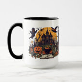 Vintages Halloween-Design - Geist, Kürbis Tasse (Links)
