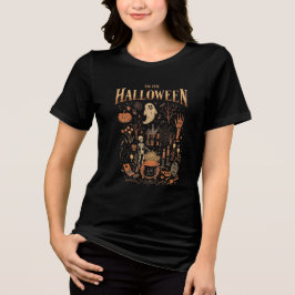 Vintages Halloween-Design - Geist, Kürbis Tri-Blend Shirt
