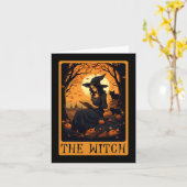 Vintages Halloween Die Hexenkarte beim Lesen fehlt Karte (Gelbe Blume)