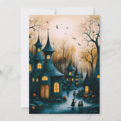 Vintages Halloween-Dorf Einladung (Rückseite)