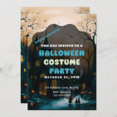 Vintages Halloween-Dorf Einladung (Vorne/Hinten)