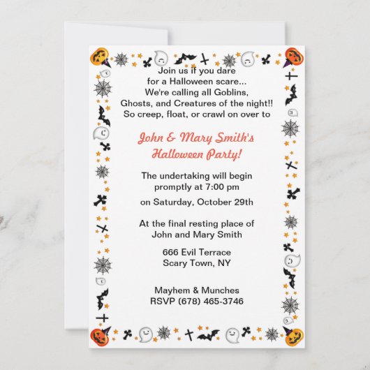 Vintages Halloween Einladung (Rückseite)
