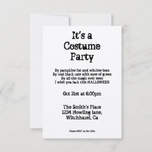 Vintages Halloween Einladung (Vorderseite)