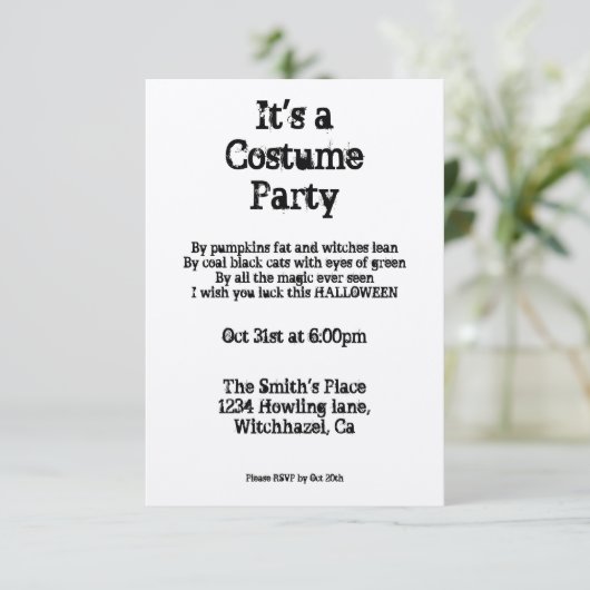 Vintages Halloween Einladung (Stehend Vorderseite)