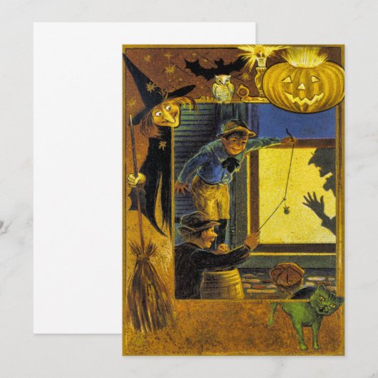 Vintages Halloween Ephemera Einladung (Vorne/Hinten)