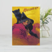 Vintages Halloween Ephemera Einladung (Stehend Vorderseite)