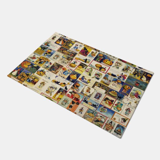 Vintages Halloween Ephemera Fußmatte (Schrägansicht)