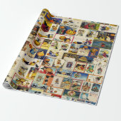 Vintages Halloween Ephemera Geschenkpapier (Ungerollt)