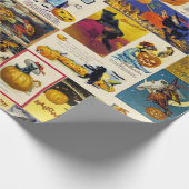 Vintages Halloween Ephemera Geschenkpapier (Ecke)