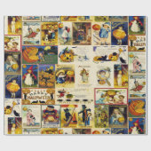Vintages Halloween Ephemera Geschenkpapier (Flach)