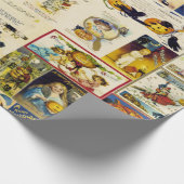 Vintages Halloween Ephemera Geschenkpapier (Ecke)