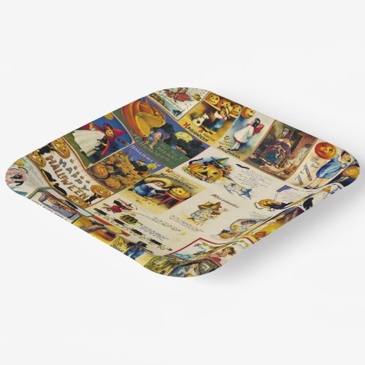 Vintages Halloween Ephemera Pappteller (Gewinkelt)