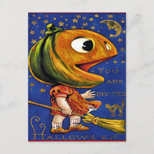 Vintages Halloween Ephemera Postkarte