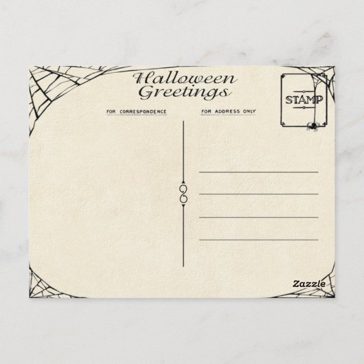 Vintages Halloween Ephemera Postkarte (Rückseite)