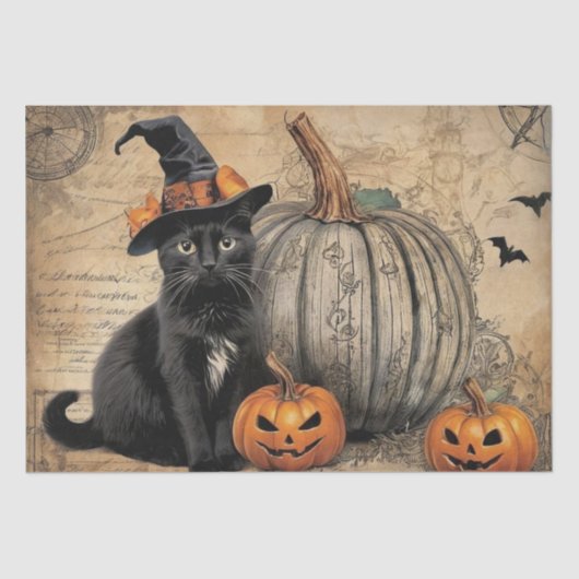 Vintages Halloween Ephemera Seidenpapier (Vorderseite)