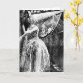 Vintages Halloween - geistreiche Nachtschwärmer, Karte (Gelbe Blume)