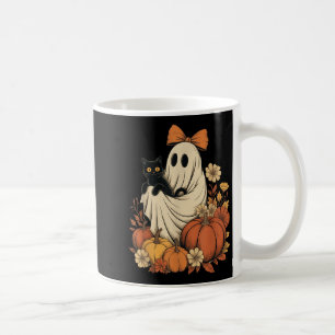 Vintages Halloween Ghost Holding Black Cat Groovy Kaffeetasse