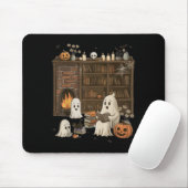 Vintages Halloween Ghost Holding Black Cat Groovy Mousepad (Mit Mouse)