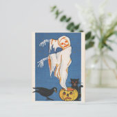 Vintages Halloween-Ghost Postkarte (Stehend Vorderseite)