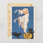 Vintages Halloween-Ghost Postkarte (Vorne/Hinten)