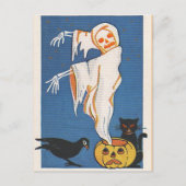 Vintages Halloween-Ghost Postkarte (Vorderseite)