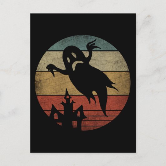 Vintages Halloween-Ghost Postkarte (Vorderseite)
