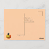 Vintages Halloween Girl mit Kerze Postkarte (Rückseite)