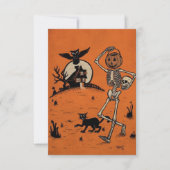 Vintages Halloween glückliches Kürbislaufen mit Ka (Vorderseite)