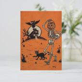 Vintages Halloween glückliches Kürbislaufen mit Ka (Stehend Vorderseite)