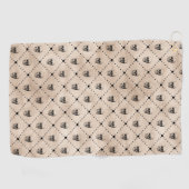 Vintages Halloween Goth Skulls Grid Muster Golfhandtuch (Horizontal)