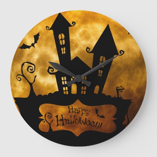 Vintages Halloween Große Wanduhr (Vorderseite)