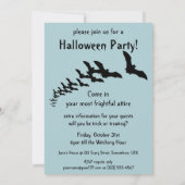 Vintages Halloween, gruseliger Friedhof mit Gräber Einladung (Rückseite)