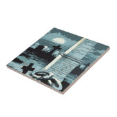 Vintages Halloween, gruseliger Friedhof mit Gräber Fliese (Seite)