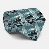 Vintages Halloween, gruseliger Friedhof mit Gräber Krawatte (Gerollt)