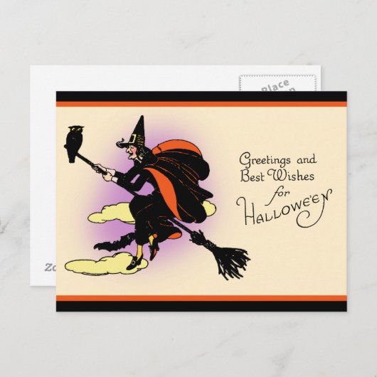 Vintages Halloween-Gruß Postkarte (Vorne/Hinten)